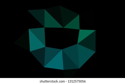 Dark Blue, Green vector abstract polygonal texture. Glitter abstract illustration with an elegant design. Template for a cell phone background.