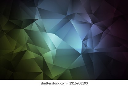 Dark Blue, Green vector abstract polygonal pattern. Colorful illustration in abstract style with triangles. Triangular pattern for your design.