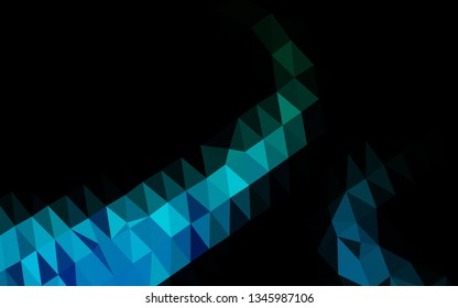 Dark Blue, Green vector abstract mosaic pattern. Triangular geometric sample with gradient.  Triangular pattern for your business design.