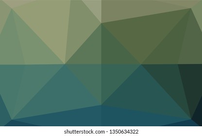 Dark Blue, Green vector abstract polygonal layout. Brand new colored illustration in blurry style with gradient. Brand new style for your business design.