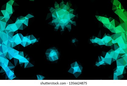 Dark Blue, Green vector abstract mosaic background. Glitter abstract illustration with an elegant design. Brand new style for your business design.