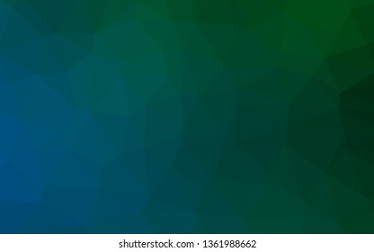 Dark Blue, Green vector abstract mosaic background. Brand new colorful illustration in with gradient. Completely new design for your business.