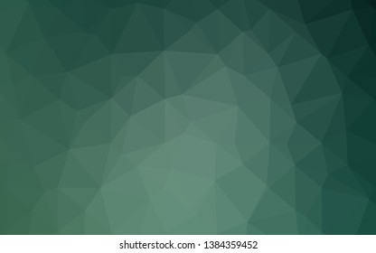 Dark Blue, Green vector abstract polygonal layout. A vague abstract illustration with gradient. Completely new design for your business.