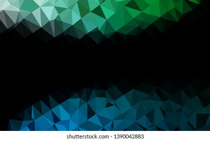 Dark Blue, Green vector abstract polygonal layout. Brand new colorful illustration in with gradient. Textured pattern for background.