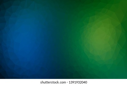 Dark Blue, Green vector abstract polygonal texture. Geometric illustration in Origami style with gradient. Completely new design for your business.