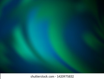 Dark Blue, Green vector abstract bright background. A completely new color illustration in a bokeh style. The template can be used for your brand book.