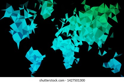 Dark Blue, Green vector abstract polygonal cover. Brand new colorful illustration in with gradient. New texture for your design.