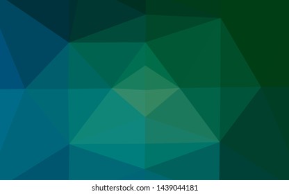 Dark Blue, Green vector abstract mosaic backdrop. Shining illustration, which consist of triangles. Textured pattern for background.