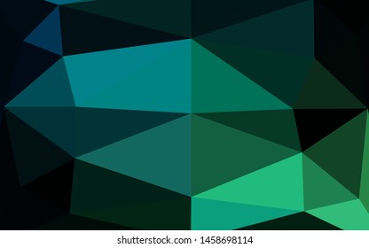 Dark Blue, Green vector abstract mosaic background. Modern geometrical abstract illustration with gradient. Brand new design for your business.