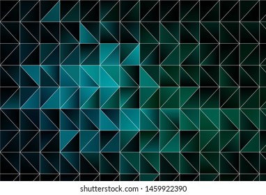 Dark Blue, Green vector abstract polygonal pattern. Creative illustration in halftone style with triangles. Triangular pattern for your design.