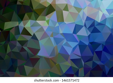 Dark Blue, Green vector abstract mosaic pattern. Glitter abstract illustration with an elegant triangles. Brand new design for your business.