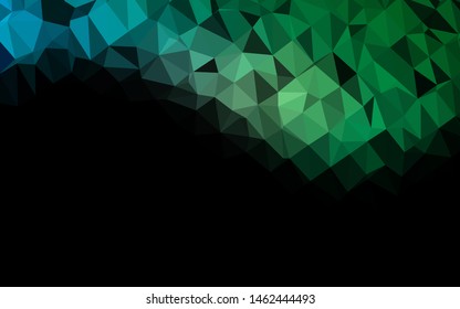 Dark Blue, Green vector abstract polygonal layout. Colorful illustration in abstract style with gradient. The best triangular design for your business.