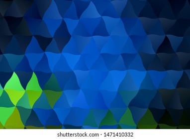 Dark Blue, Green vector abstract mosaic backdrop. Modern abstract illustration with triangles. Completely new template for your banner.
