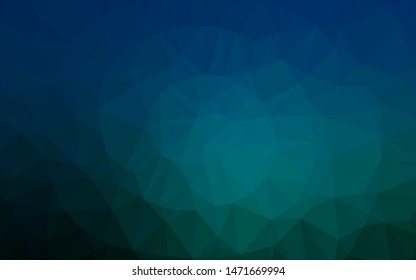 Dark Blue, Green vector abstract mosaic background. Colorful illustration in abstract style with gradient. Template for your brand book.