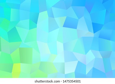 Dark Blue, Green vector abstract mosaic backdrop. Polygonal abstract illustration with gradient. Completely new template for your banner.