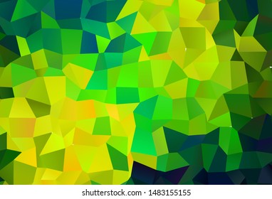 Dark Blue, Green vector abstract mosaic pattern. Glitter abstract illustration with an elegant triangles. Textured pattern for your backgrounds.