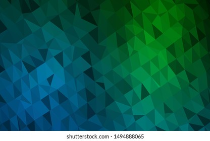 Dark Blue, Green vector abstract mosaic background. Colorful abstract illustration with gradient. Template for a cell phone background.