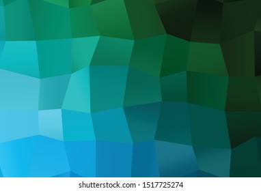 Dark Blue, Green vector abstract polygonal cover. Geometric illustration in Origami style with gradient. The best triangular design for your business.