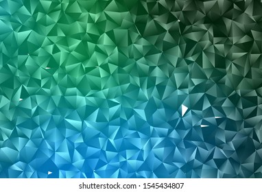 Dark Blue, Green vector abstract mosaic backdrop. A sample with polygonal shapes. Brand new style for your business design.