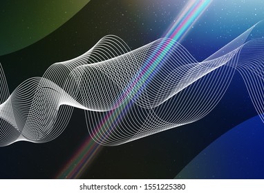 Dark Blue, Green vector abstract bright template. Glitter abstract illustration with gradient design. Background for designs.