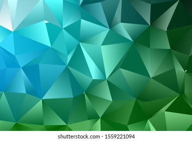 Dark Blue, Green vector abstract polygonal layout. A completely new color illustration in a vague style. Completely new design for your business.