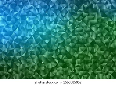Dark Blue, Green vector abstract mosaic backdrop. An elegant bright illustration with gradient. Brand new style for your business design.
