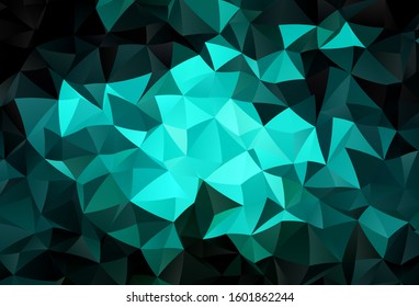 Dark Blue, Green vector abstract polygonal background. Creative geometric illustration in Origami style with gradient. Best triangular design for your business.