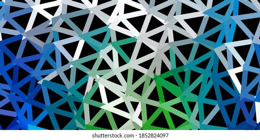 Plantilla de triángulo abstracto de vector verde y azul oscuro. Ilustración de color mosaico con concepto de triángulo. Fondo de escritorio para tus aplicaciones web.