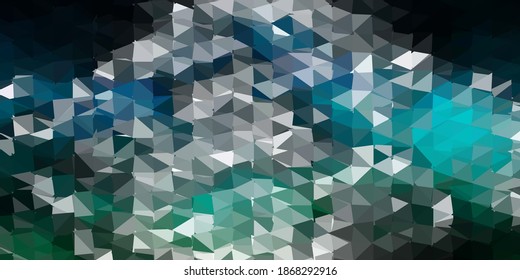 Dark blue, green vector abstract triangle background. Decorative colorful illustration with abstract triangles. Landing pages design.