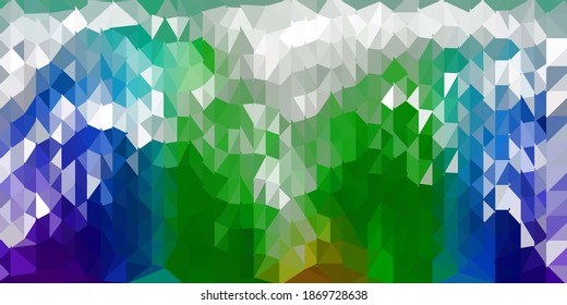 Dunkelblaue, grüne, abstrakte, Vektordreieck-Vorlage. Moderne abstrakte Illustration mit polygonalen Dreiecken. Bildschirmhintergrund für Ihre Web-Apps.