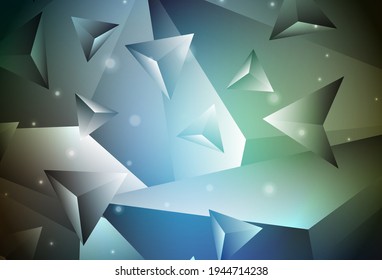 Azul oscuro, patrón poligonal abstracto vectorial verde. Una ilustración de color completamente nueva en un estilo poligonal. Nuevo estilo para su diseño de negocio.