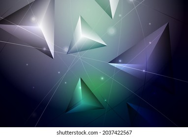 Dark Blue, Green vector abstract mosaic backdrop. Elegant bright polygonal illustration with gradient. Polygonal design for your web site.