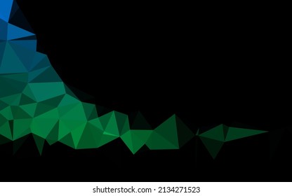 Dark Blue, Green vector abstract polygonal cover. Triangular geometric sample with gradient.  Completely new template for your business design.