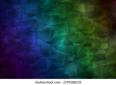 Dark Blue, Green vector abstract mosaic pattern. Shining colorful illustration with triangles. Polygonal design for your web site.