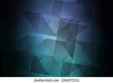 Azul oscuro, fondo de mosaico abstracto vectorial verde. Muestra geométrica triangular con gradiente.  Plantilla para el fondo del teléfono móvil.