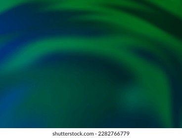 Azul oscuro, patrón abstracto de vector verde borroso. Una elegante ilustración brillante con gradiente. Un diseño completamente nuevo para su negocio.
