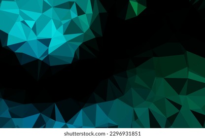 Dark Blue, Green vector abstract mosaic background. A vague abstract illustration with gradient. Polygonal design for your web site.