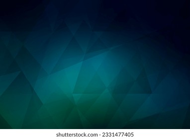 Azul oscuro, fondo de mosaico abstracto vectorial verde. Ilustración geométrica creativa en estilo Origami con gradiente. Patrón texturizado para sus antecedentes.