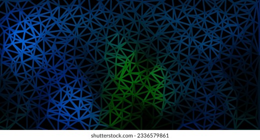 Dark blue, green vector abstract triangle pattern. Illustration in broken glass style with triangles. Your business gesign.