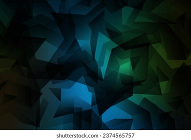 Dark Blue, Green vector abstract mosaic pattern. Colorful abstract illustration with triangles. Triangular pattern for your design.