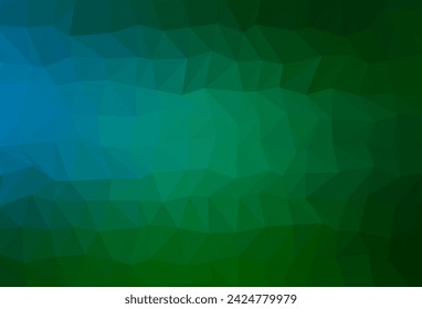 Dark Blue, Green vector abstract mosaic backdrop. A vague abstract illustration with gradient. Brand new style for your business design.
