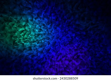 Azul oscuro, verde vector abstracto patrón poligonal. Ilustración colorida en estilo poligonal con degradado. Un diseño completamente nuevo para su folleto.