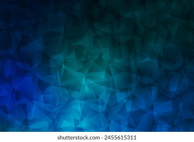 Azul oscuro, Vector verde abstracto Plantilla poligonal. Elegante ilustración poligonal brillante con degradado. Patrón para el fondo de un libro de marca.