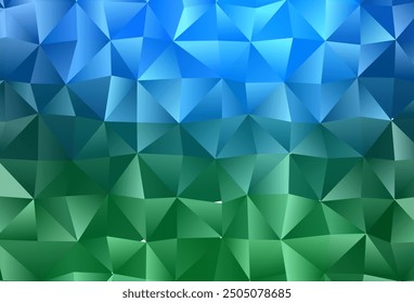 Dark Blue, Green vector abstract polygonal texture. Shining colored illustration in a Brand new style. Brand new design for your business.
