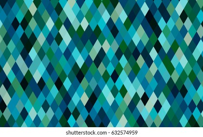 Dark Blue, Green vector abstract polygonal pattern. Shining illustration, which consist of triangles. Triangular pattern for your business design.