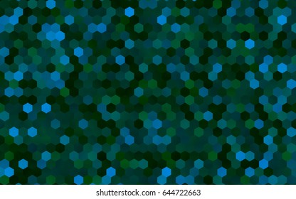 Dark Blue, Green vector abstract textured polygonal background. Brand-new blurry hexagonal design. Pattern can be used for background.