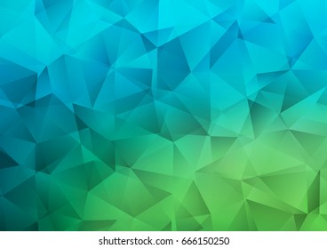 Dark Blue, Green vector abstract polygonal background. Brand-new colored illustration in blurry style with gradient. The completely new template can be used for your brand book.
