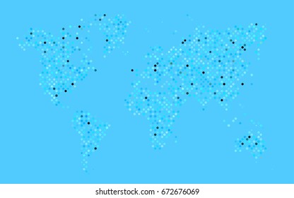 Dark Blue, Green vector abstract pattern with circles. Geometry template for your business design. Background with colored spheres.