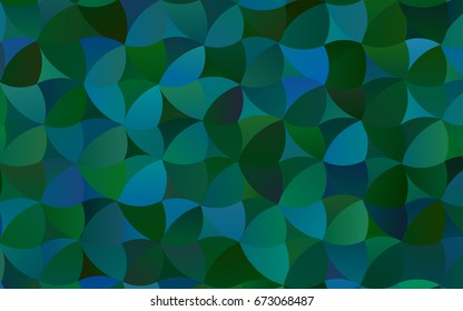 Dark Blue, Green vector abstract pattern with circles. Geometry template for your business design. Background with colored spheres.