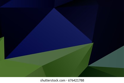 Dark Blue, Green vector abstract polygonal template. Shining illustration, which consist of triangles. A completely new template for your business design.